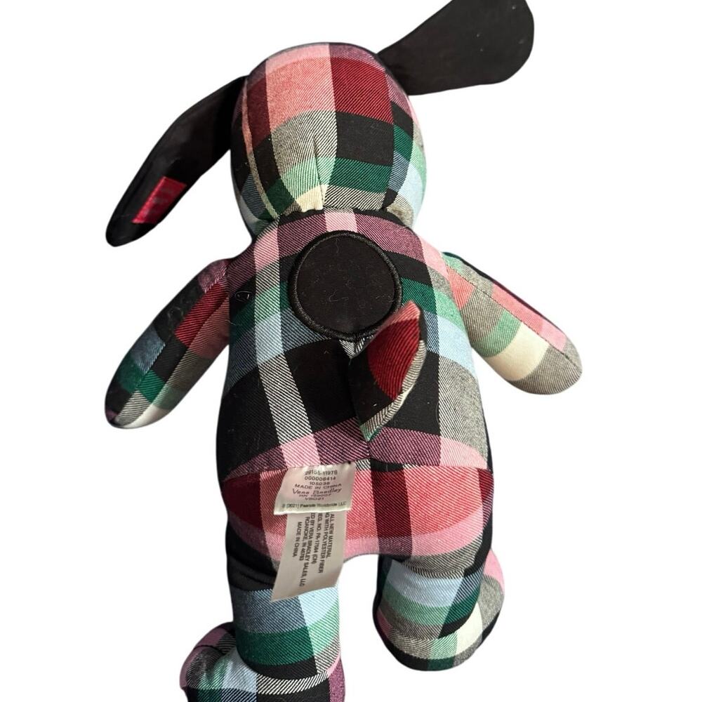 Vera Bradley Peanuts Snoopy Plush Stuffed Animal, Plaid Ribbon - Picture 4 of 7